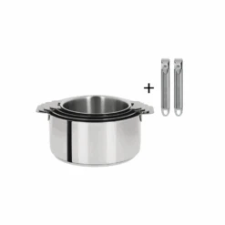 Série De 4 Casseroles Inox Avec 2 Poignées Amovibles Cristel