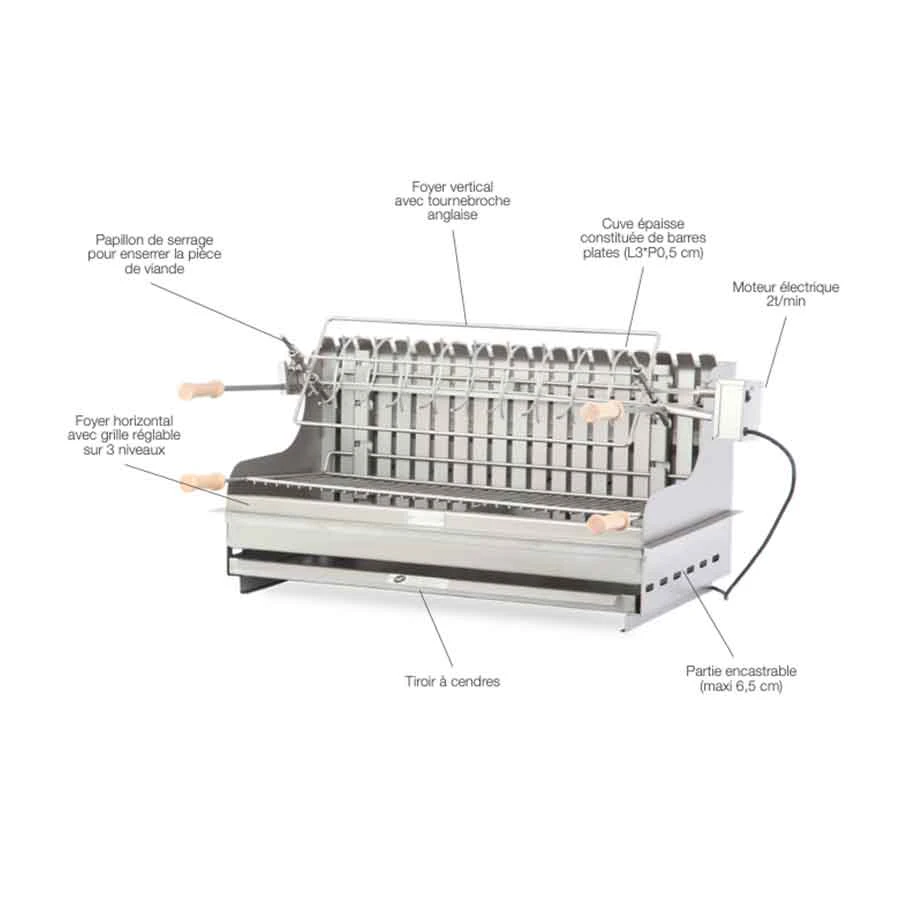 Barbecue Tournebroche Le Marquier Irissarry 78x32 Inox – Image 3
