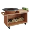 Brasero Barbecue Island Corten 100 PRO Bois De Teck Ofyr | Le Repaire Du Chef