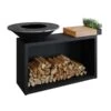 Brasero Plancha Island Black 85 Bois De Teck Ofyr | Le Repaire Du Chef
