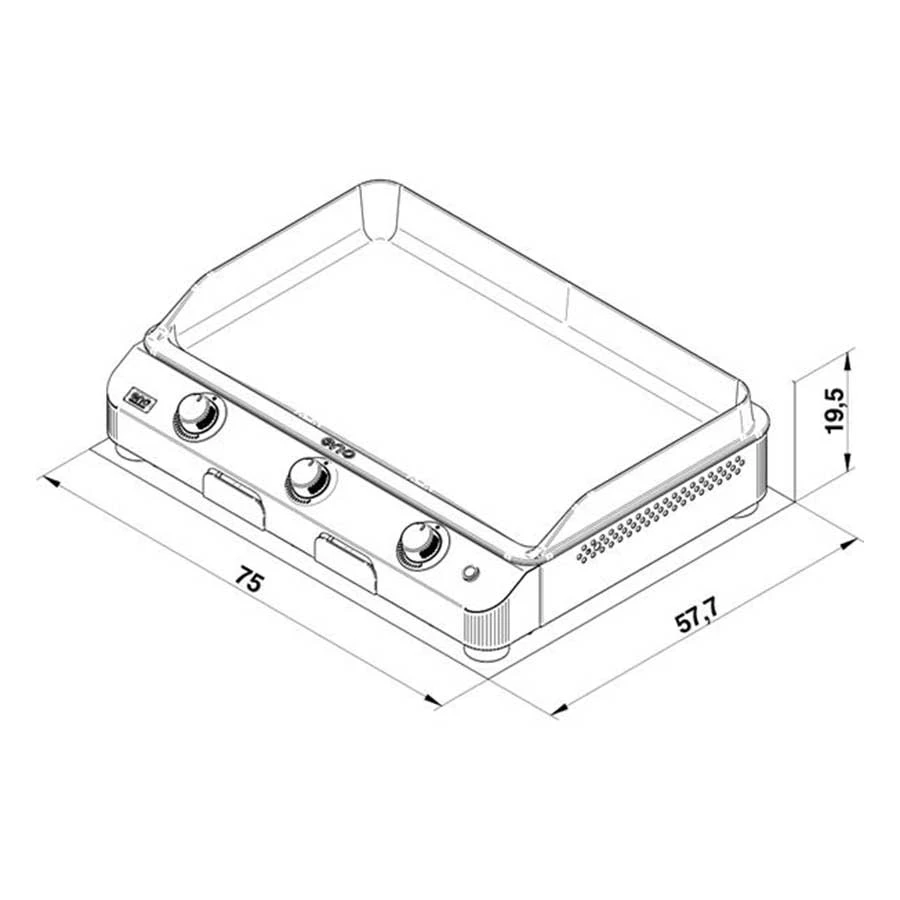 Plancha Gaz 3 Feux Châssis Inox Fusion 75 Eno | Le Repaire Du Chef – Image 3