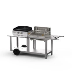 Barbecue-plancha Mixte Sur Chariot Mendy-Alde Pure Inox V2 Le Marquier | Le Repaire Du Chef