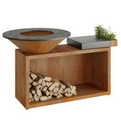 Brasero Plancha Island Corten 100 Céramique Ofyr | Le Repaire Du Chef