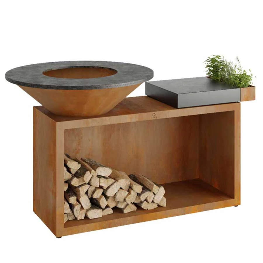 Brasero Plancha Island Corten 100 Céramique Ofyr | Le Repaire Du Chef