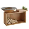 Brasero Plancha Island Corten 100 Bois De Teck Ofyr | Le Repaire Du Chef
