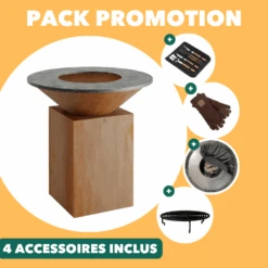 Pack Start Brasero Plancha Classic Corten 100 Ofyr | Le Repaire Du Chef