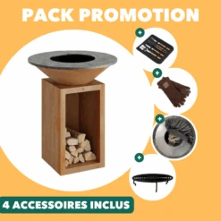 Pack Start Brasero Plancha Classic Storage Corten 85 Ofyr | Le Repaire Du Chef