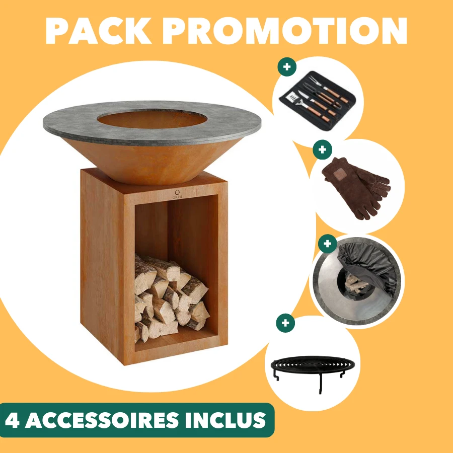 Pack Start Brasero Plancha Classic Storage Corten 100 Ofyr | Le Repaire Du Chef