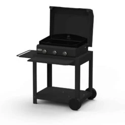 Plancha Le Marquier Exclusive Amalia Gaz 360 Noir Avec Chariot Et Couvercle