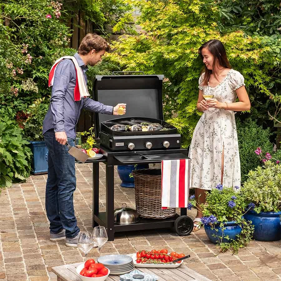 Plancha Le Marquier Exclusive Amalia Gaz 360 Noir Avec Chariot Et Couvercle – Image 5