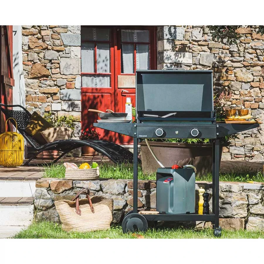 Plancha Gaz 2 Feux Origin 60 Cm Acier Noir Forge Adour | Le Repaire Du Chef â Image 2