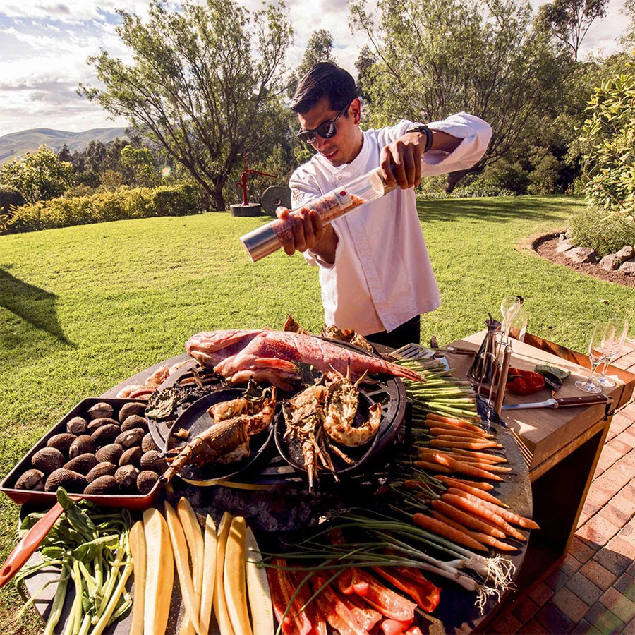 Brasero Plancha Island Corten 100 Bois De Teck Ofyr | Le Repaire Du Chef – Image 4